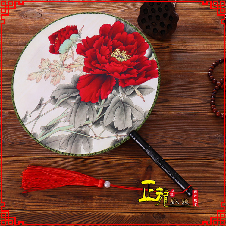 古田古典中国风团扇空白扇跳舞蹈扇 真丝宫扇